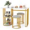 Rectangular Dining Table for 2 with 2-tier Storage Shelf for Small Space Dining Room-White